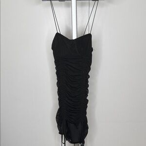 Almost Famous Elegant Black Gathered Mini Dress